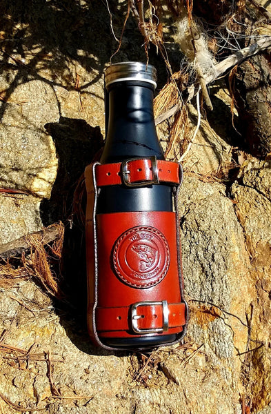 Leather Bottle Belt Holster - "The Best Fisherman V2"