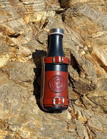 Leather Bottle Belt Holster - "The Best Fisherman V2"