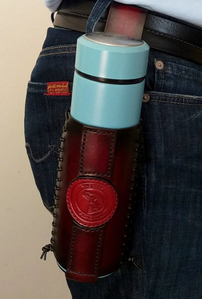 Leather Bottle Belt Holster - "The Best Fisherman V3"