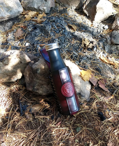 Leather Bottle Belt Holster - "The Best Fisherman V3"