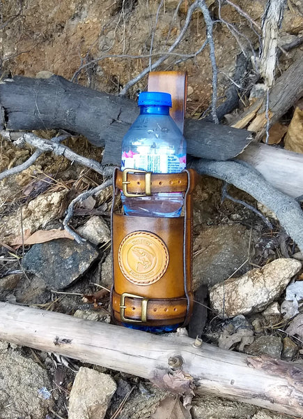 Leather Bottle Belt Holster - "The Best Fisherman V5"