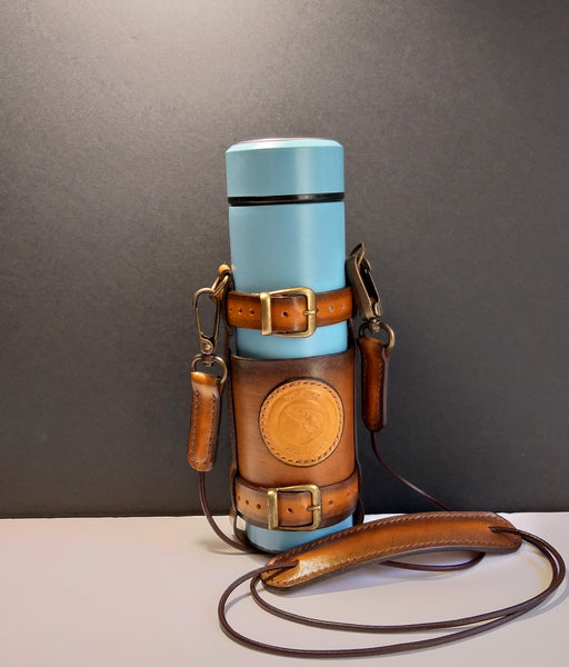 Leather Bottle Holder with Crossbody Strap (FBHCS002)