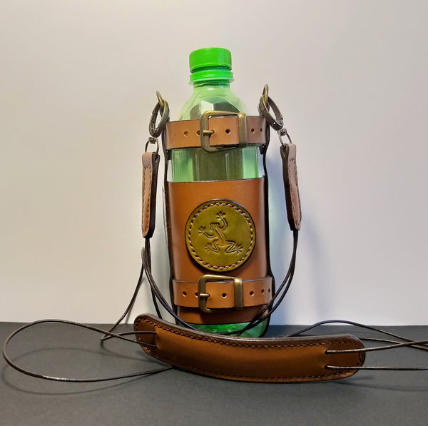 Leather Bottle Holder with Crossbody Strap (TBHCS002)