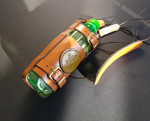 Leather Bottle Holder with Crossbody Strap (TBHCS002)