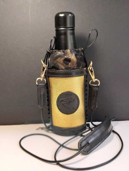 Leather Bottle Holder with Crossbody Strap (TBHCS004)