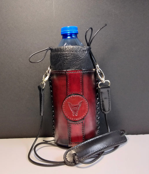 Leather Bottle Holder with Crossbody Strap (TBHCS010)
