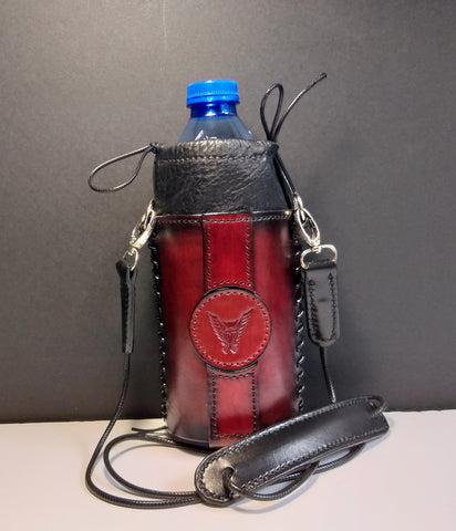 Leather Bottle Holder with Crossbody Strap (TBHCS010)