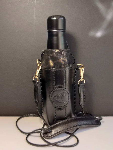 Leather Bottle Holder with Crossbody Strap (TBHCS011)