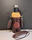 Leather Bottle Holder with Crossbody Strap (TBHCS007)