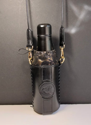 Leather Bottle Holder with Crossbody Strap (TBHCS011)