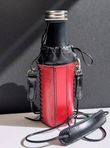 Leather Bottle Holder with Crossbody Strap (TBHCS009)