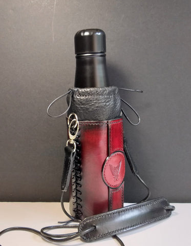 Leather Bottle Holder with Crossbody Strap (TBHCS010)
