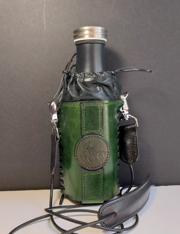 Leather Bottle Holder with Crossbody Strap (TBHCS001)