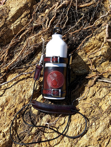 Leather Bottle Holder with Crossbody Strap (BHCS001)