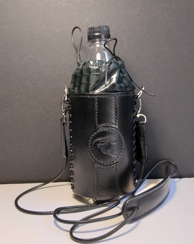 Leather Bottle Holder with Crossbody Strap (TBHCS003)