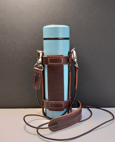 Leather Bottle Holder with Crossbody Strap (FBHCS001)