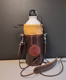 Leather Bottle Holder with Crossbody Strap (TBHCS007)
