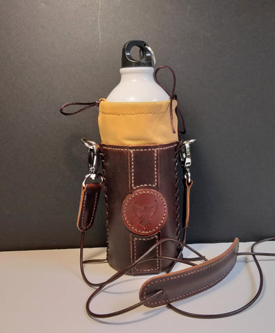 Leather Bottle Holder with Crossbody Strap (TBHCS007)