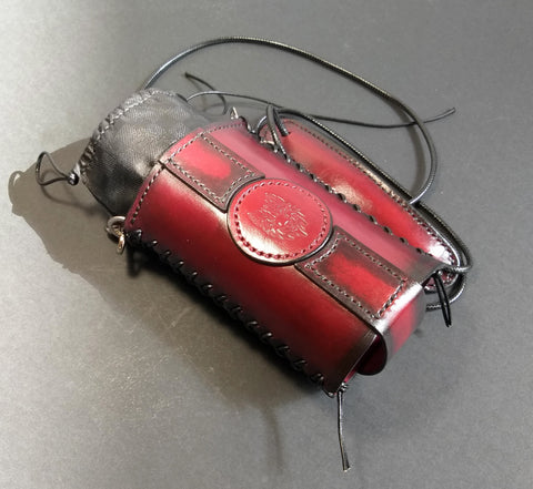 Leather Bottle Holder with Crossbody Strap (TBHCS008)