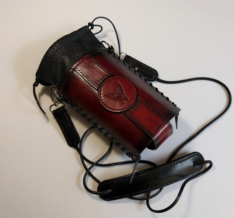 Leather Bottle Holder with Crossbody Strap (TBHCS010)