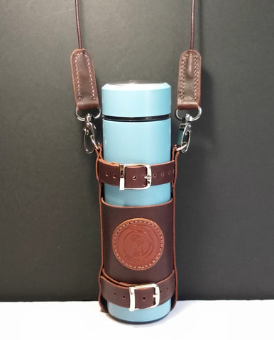 Leather Bottle Holder with Crossbody Strap (FBHCS001)