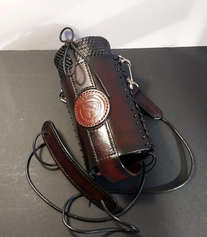Leather Bottle Holder with Crossbody Strap (BHCS003)