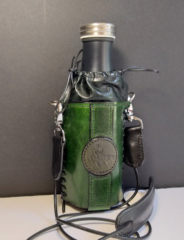 Leather Bottle Holder with Crossbody Strap (TBHCS001)