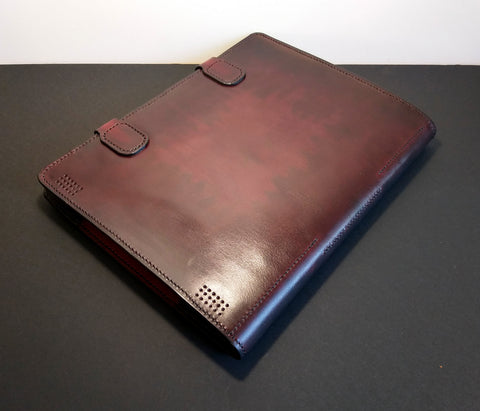 Leather Electronic Musical Score Case for Singers (Gradient Mahogany)